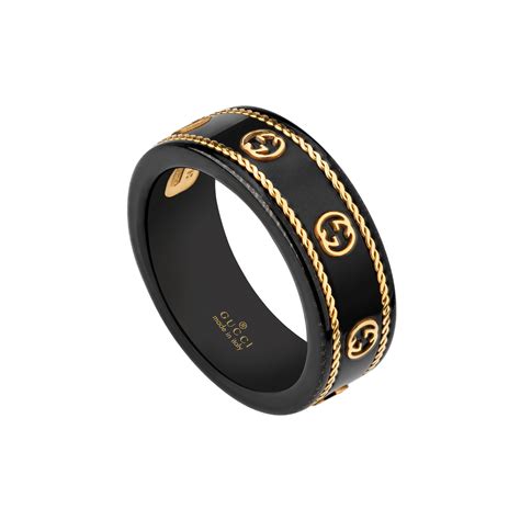 gucci promise ring|Gucci black and gold ring.